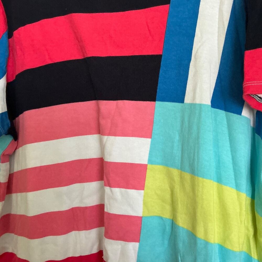 Westbound Woman Pullover Short Sleeve Blouse 3X Block Colors, Stripes - Picture 2 of 9